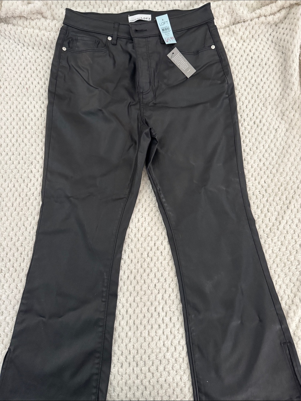 LOFT Black Flare Wide-Leg Jeans